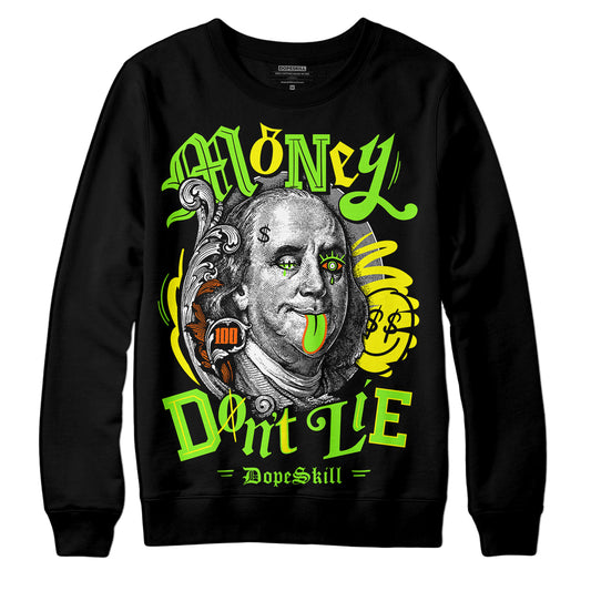 Neon Green Sneakers DopeSkill Sweatshirt Money Don't Lie Graphic Streetwear - Black