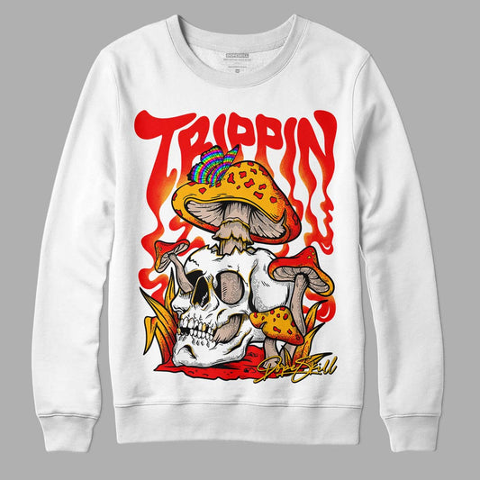 Red Sneakers DopeSkill Sweatshirt Trippin Graphic Streetwear - White