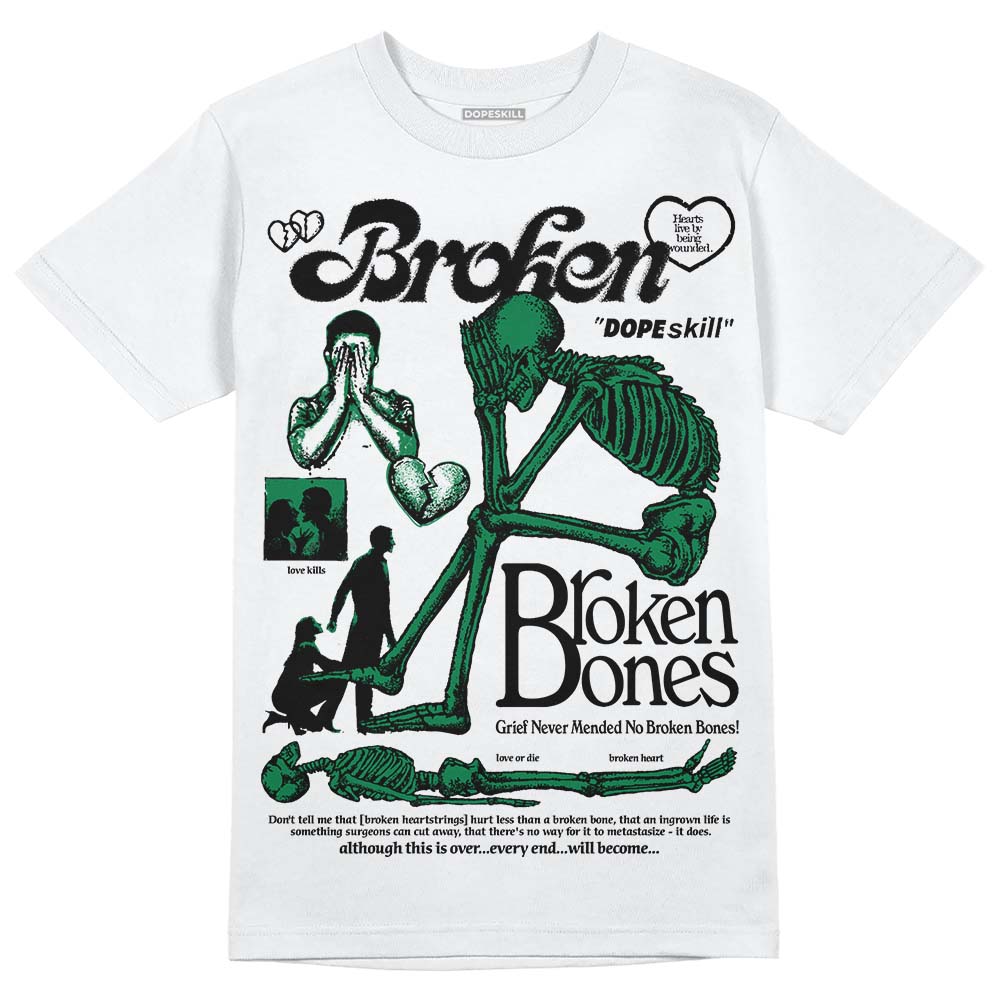 Jordan 5 “Lucky Green” DopeSkill T-Shirt Broken Bones Graphic Streetwear - White