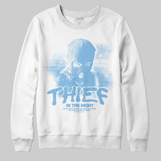 University Blue Sneakers DopeSkill Sweatshirt Thief In The Night Graphic Streetwear - White