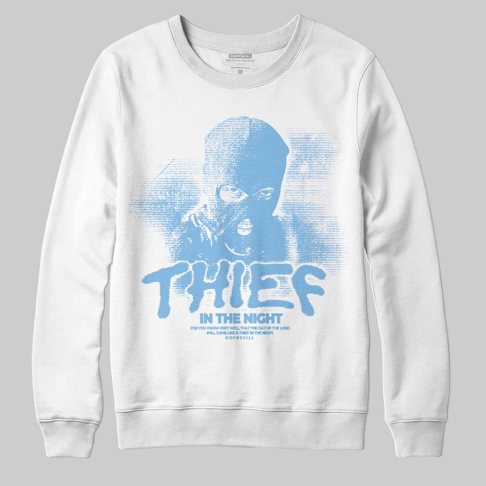 University Blue Sneakers DopeSkill Sweatshirt Thief In The Night Graphic Streetwear - White
