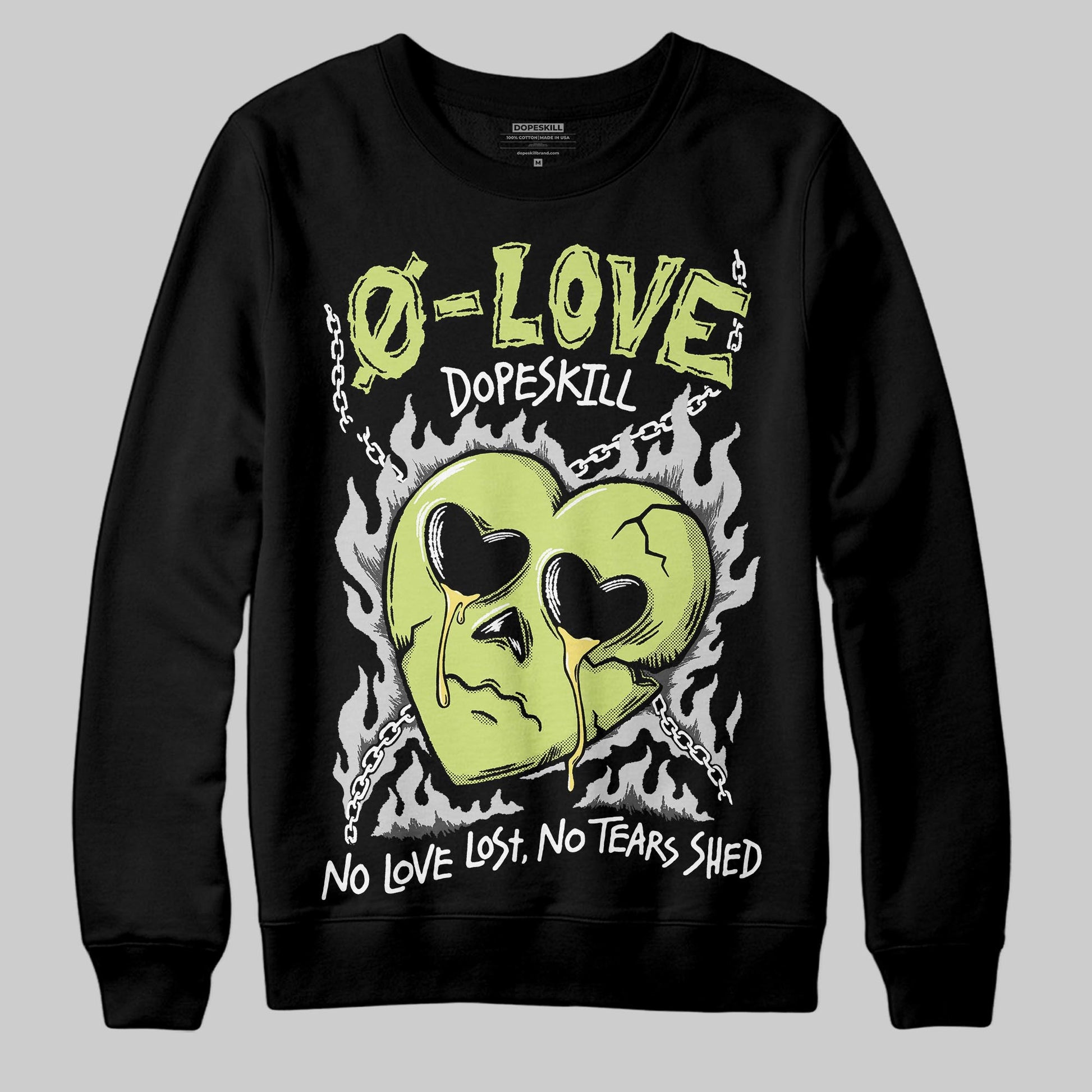 Jordan 4 GS “Light Lemon Twist” DopeSkill Sweatshirt Crying Heart Graphic Streetwear - Black