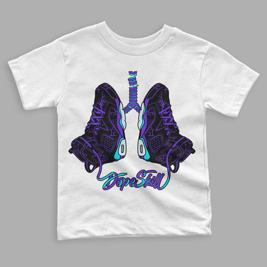 Jordan 6 "Aqua" DopeSkill Toddler Kids T-shirt Breathe Graphic Streetwear - White 