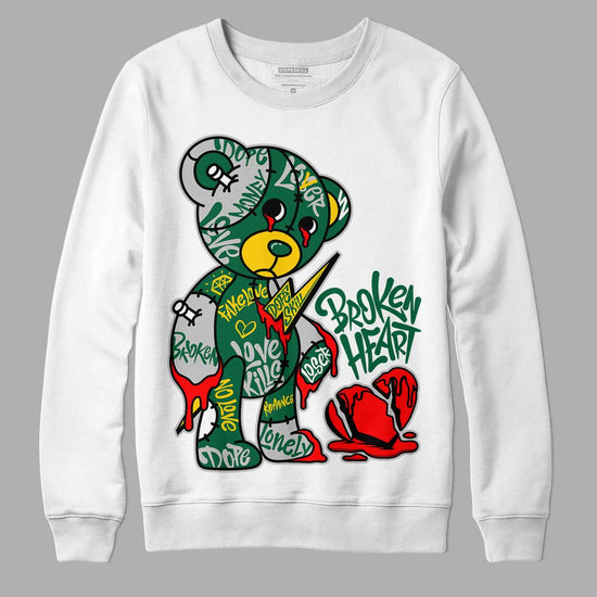 Jordan 1 Retro High OG Gorge Green DopeSkill Sweatshirt Broken Heart Graphic Streetwear - White
