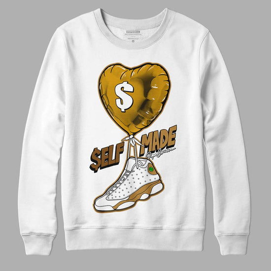 Jordan 13 Wheat 2023 DopeSkill Sweatshirt Self Made Graphic Streetwear - White