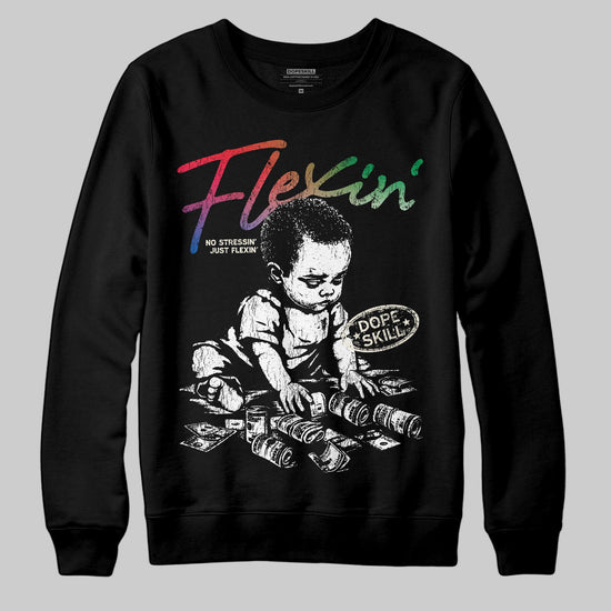 Jordan 11 Retro 285 Atlanta DopeSkill Sweatshirt Flexin' Graphic Streetwear - Black