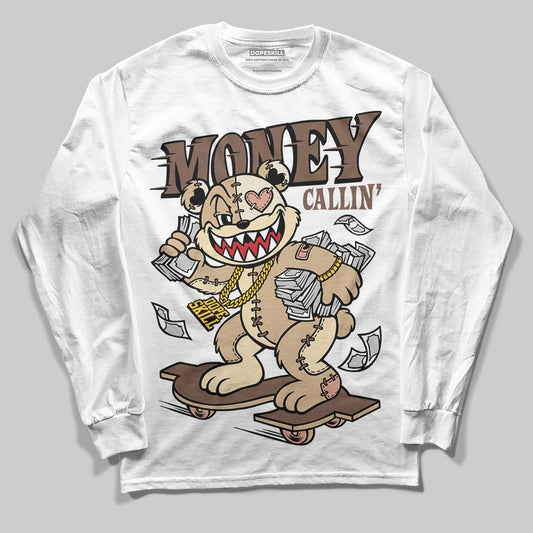 TAN Sneakers DopeSkill Long Sleeve T-Shirt Money Callin' Graphic Streetwear - White