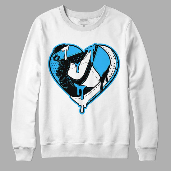 Jordan 1 High Retro OG “University Blue” DopeSkill Sweatshirt Heart Jordan 1 Graphic Streetwear - White