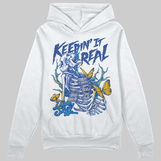 Royal Blue Sneakers DopeSkill Hoodie Sweatshirt Keepin' It Real Graphic Streetwear - White