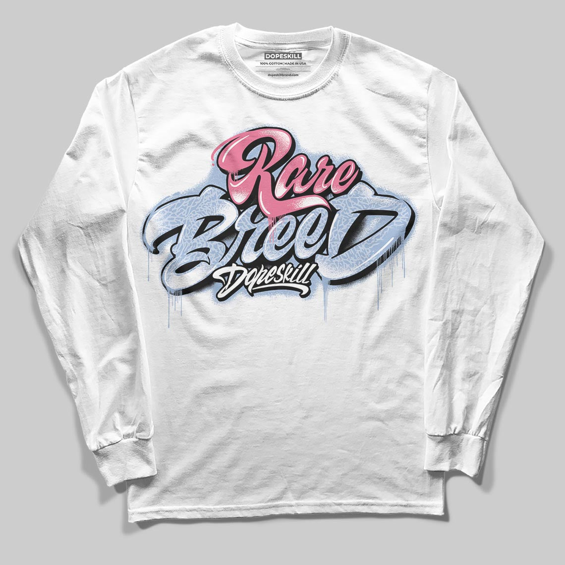 Jordan 3 GS “Cobalt Bliss” DopeSkill Long Sleeve T-Shirt Rare Breed Type Graphic Streetwear - White
