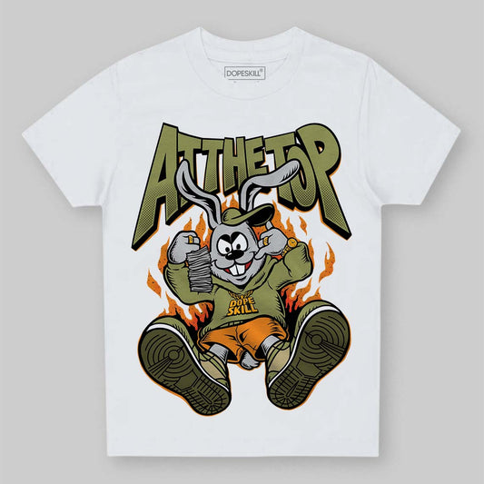 Olive Sneakers DopeSkill Toddler Kids T-shirt At The Top Graphic Streetwear - White