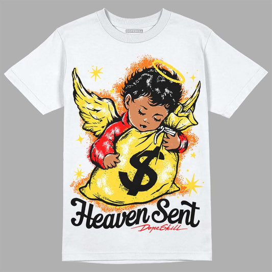 Jordan 4 Thunder DopeSkill T-Shirt Heaven Sent Graphic Streetwear - White