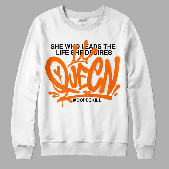 Orange, Black & White Sneakers DopeSkill Sweatshirt Queen Graphic Streetwear - White