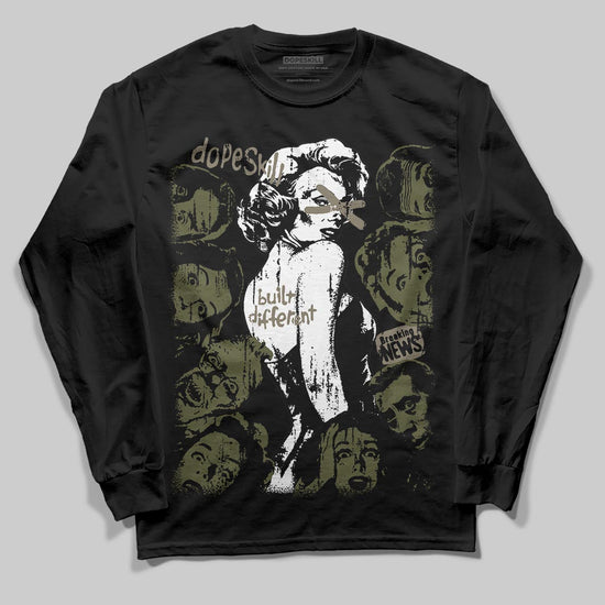Jordan 3 “Medium Olive” aka “Family Affair” DopeSkill Long Sleeve T-Shirt Built Different Graphic Streetwear - Black