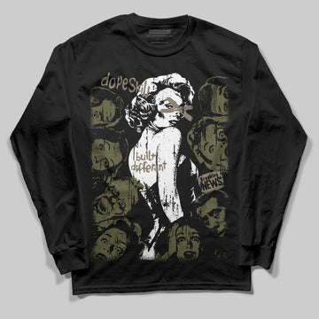 Jordan 3 “Medium Olive” aka “Family Affair” DopeSkill Long Sleeve T-Shirt Built Different Graphic Streetwear - Black