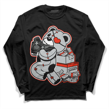 Jordan 4 Black Canvas DopeSkill Long Sleeve T-Shirt Bear Steals Sneaker Graphic Streetwear - Black