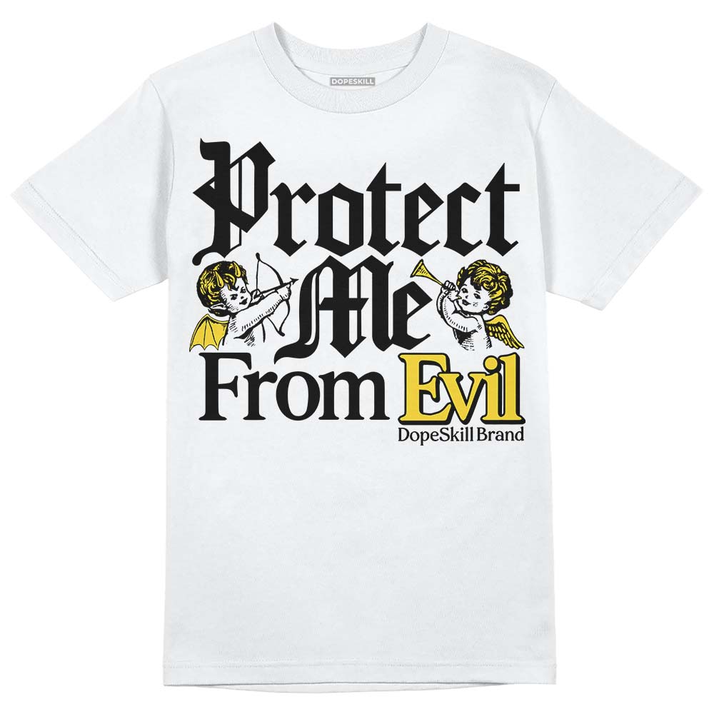 Jordan 4 Thunder DopeSkill T-Shirt Protect Me From Evil Graphic Streetwear - White