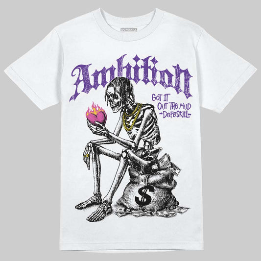 PURPLE Sneakers DopeSkill T-Shirt Ambition Graphic Streetwear - White 