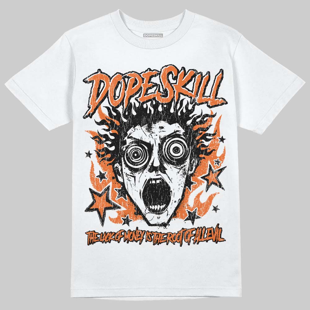 Orange, Black and White Sneakers DopeSkill T-Shirt Root of Evil Graphic Streetwear - White 