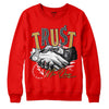 Red Sneakers DopeSkill Red Sweatshirt Trust No One Graphic Streetwear