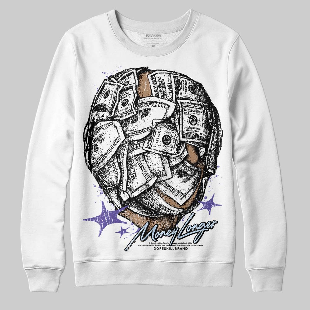 Jordan 5 OG “Grape” DopeSkill Sweatshirt Money Longer Graphic Streetwear - White