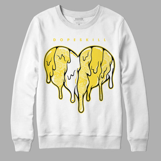 Jordan 11 Low 'Yellow Snakeskin' DopeSkill Sweatshirt Slime Drip Heart Graphic Streetwear - White