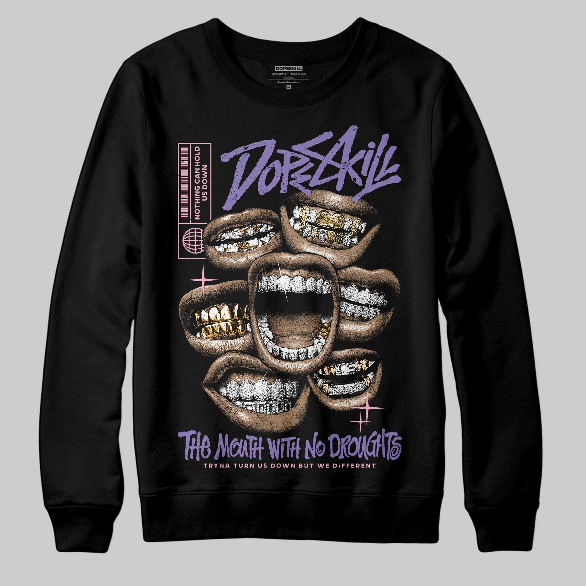 Jordan 11 "Mojave" DopeSkill Sweatshirt The Mouth With No Droughts Graphic Streetwear - Black