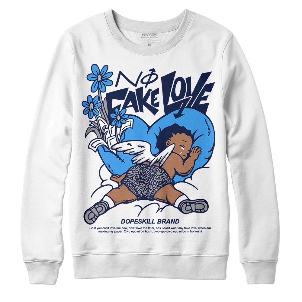 Jordan Spiz’ike Low “White/Obsidian” DopeSkill Sweatshirt No Fake Love Graphic Streetwear - White 