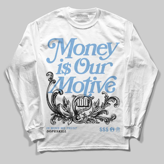 Jordan 12 Retro 'Melo' DopeSkill Long Sleeve T-Shirt Money Is Our Motive Typo Graphic Streetwear - White