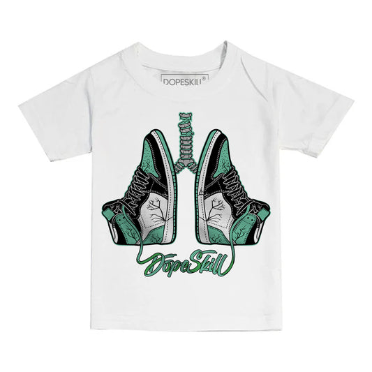 Jordan 1 High OG Green Glow DopeSkill Toddler Kids T-shirt Breathe Graphic Streetwear - White