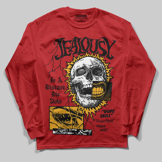 Red Sneakers DopeSkill Long Sleeve T-Shirt Jealousy Graphic Streetwear - Red