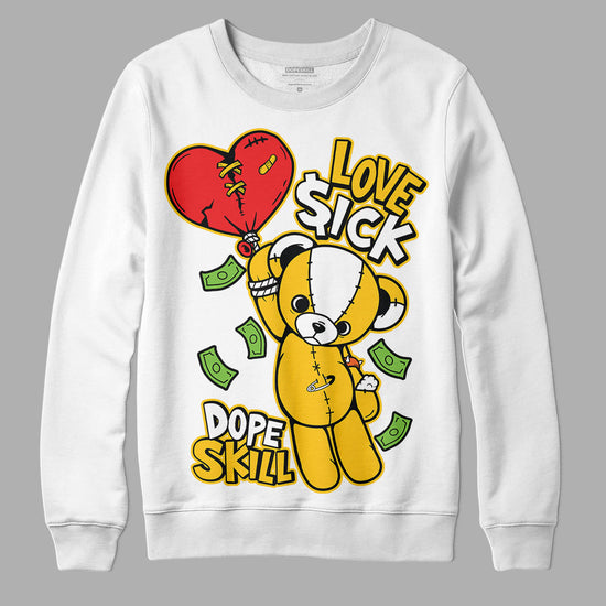 Yellow Sneakers DopeSkill Sweatshirt Love Sick Graphic Streetwear - White