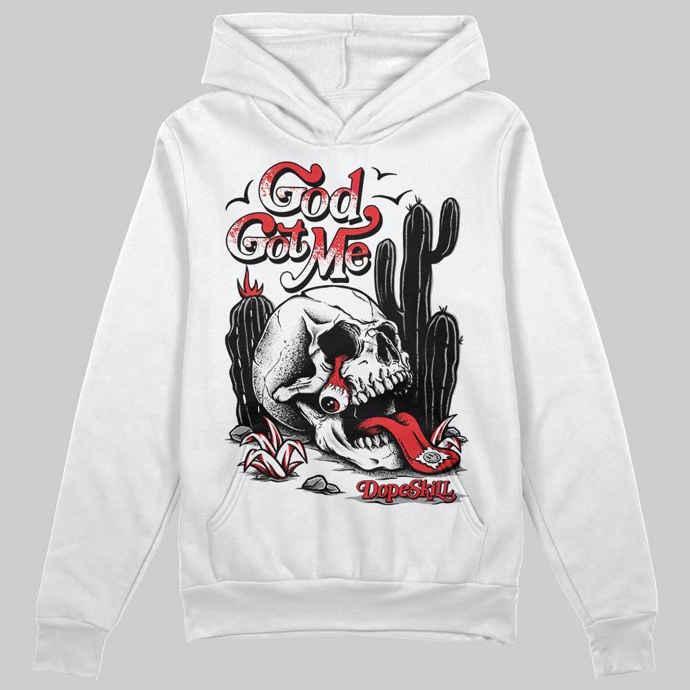 Black and White Sneakers DopeSkill Hoodie Sweatshirt God Got Me Graphic Streetwear - White