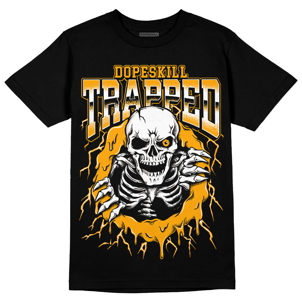 Jordan 1 High Yellow Toe DopeSkill T-Shirt Trapped Halloween Graphic Streetwear - Black