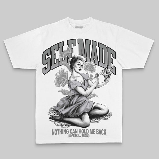 Grey Oversize Print Self Made DopeSkill Graphic Premium T-shirt Streetwear - White