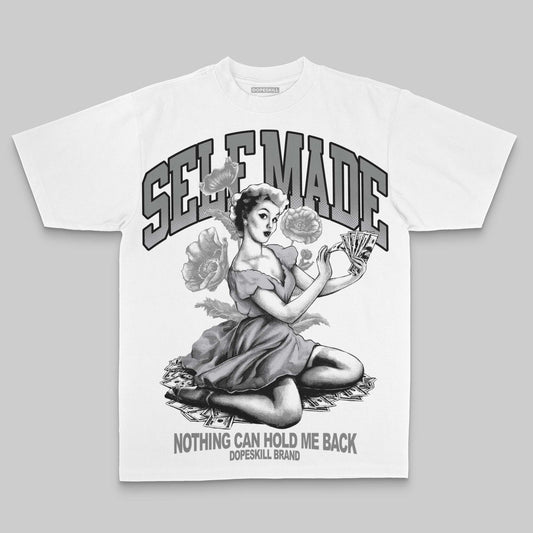 Grey Oversize Print Self Made DopeSkill Graphic Premium T-shirt Streetwear - White