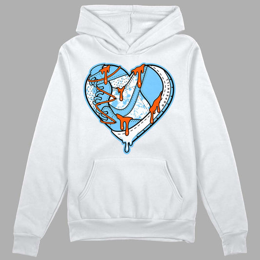 Dunk Low Futura University Blue DopeSkill Hoodie Sweatshirt Heart Jordan 1 Graphic Streetwear - White