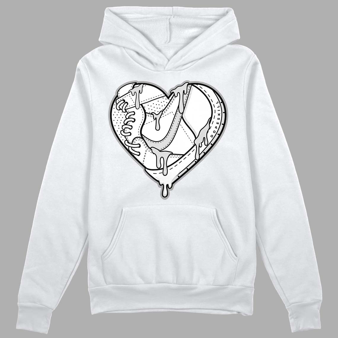 Dunk Low ‘Pure Platinum’ DopeSkill Hoodie Sweatshirt Heart Jordan 1 Graphic Streetwear - White 