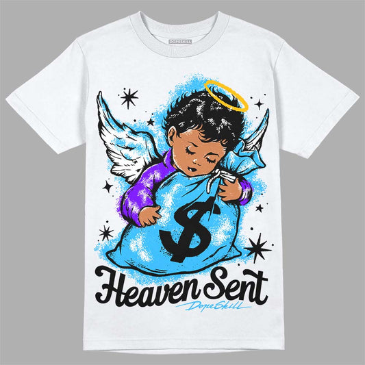 Jordan 1 High Retro OG “University Blue” DopeSkill T-Shirt Heaven Sent Graphic Streetwear - White