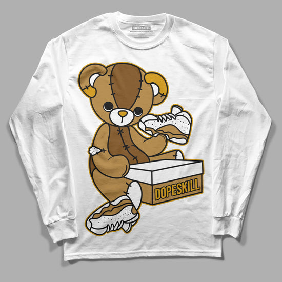 Jordan 13 Wheat 2023 DopeSkill Long Sleeve T-Shirt Sneakerhead BEAR Graphic Streetwear - White