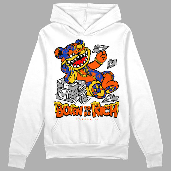 Dunk Low Futura Orange Blaze DopeSkill Hoodie Sweatshirt Born To Be Rich Graphic Streetwear - White