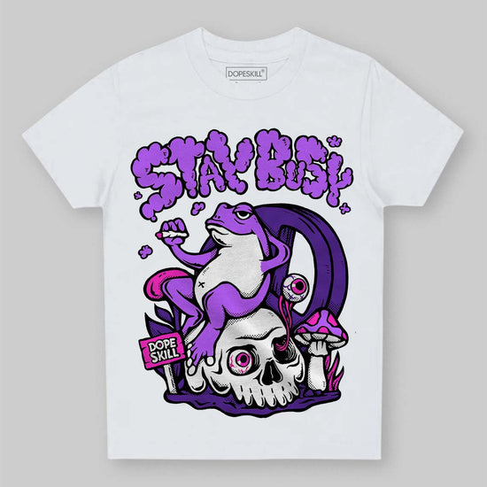 PURPLE Sneakers DopeSkill Toddler Kids T-shirt Stay Busy Graphic Streetwear - White 