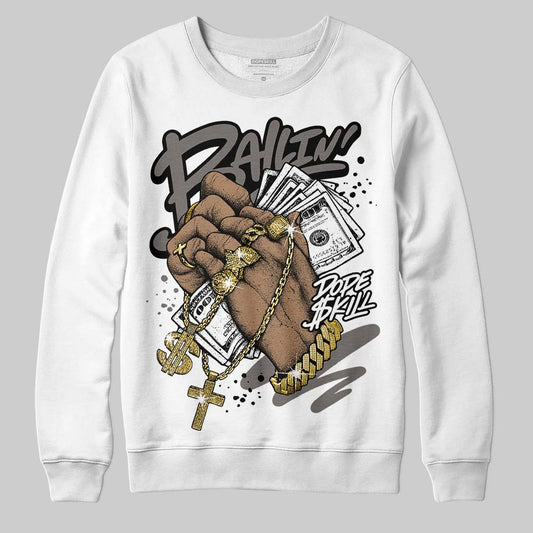 Jordan 4 Retro Cave Stone DopeSkill Sweatshirt Always Ballin' Graphic Streetwear - White 