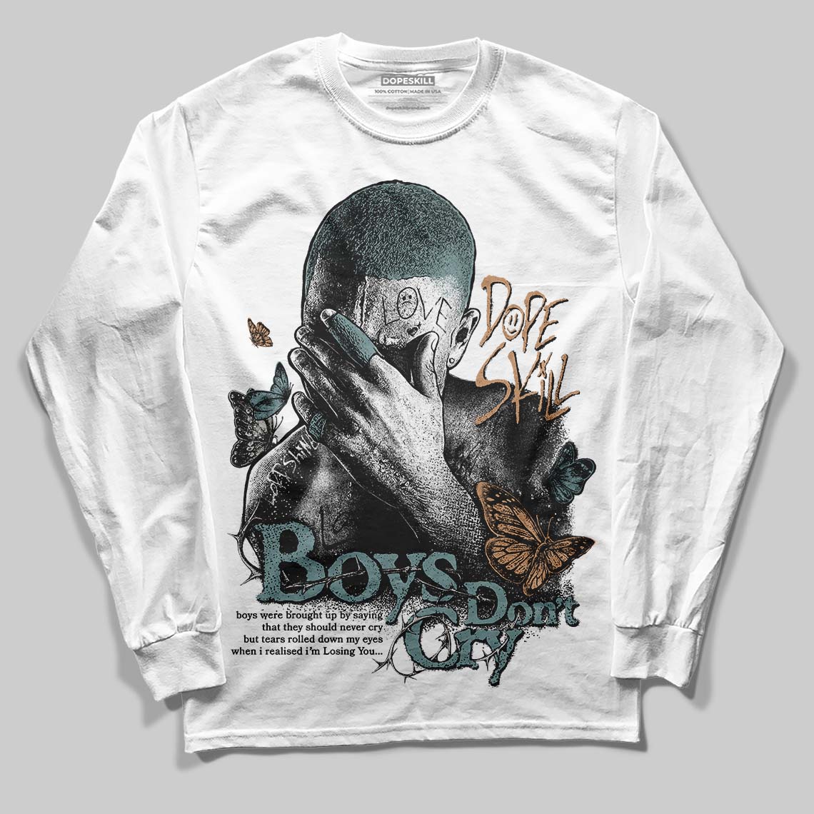 Nike Air Max 1 Low Poly “Adventure” DopeSkill Long Sleeve T-Shirt Boys Don't Cry Graphic Streetwear - White