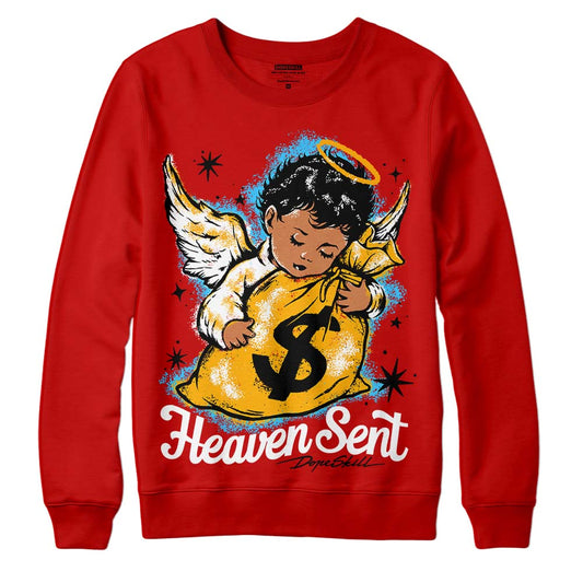 Red Sneakers DopeSkill Red Sweatshirt Heaven Sent Graphic Streetwear