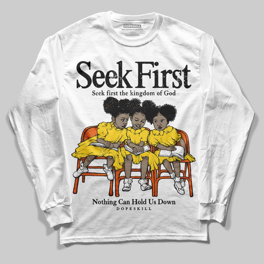 Jordan 4 Thunder DopeSkill Long Sleeve T-Shirt New Seek First Graphic Streetwear - White