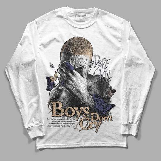 Jordan 4 Retro Frozen Moments DopeSkill Long Sleeve T-Shirt Boys Don't Cry Graphic Streetwear - White 