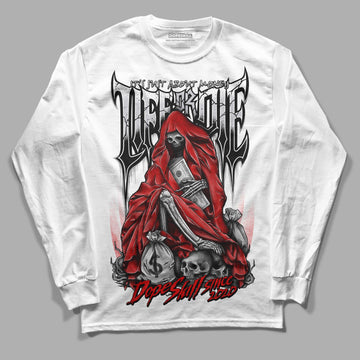 Jordan 4 Retro Red Cement DopeSkill Long Sleeve T-Shirt Life or Die Graphic Streetwear - White