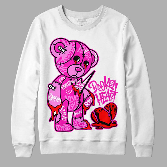 Dunk Low GS “Active Fuchsia” DopeSkill Sweatshirt Broken Heart Graphic Streetwear - White