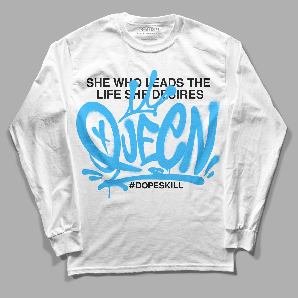 Jordan 1 High Retro OG “University Blue” DopeSkill Long Sleeve T-Shirt Queen Graphic Streetwear - White